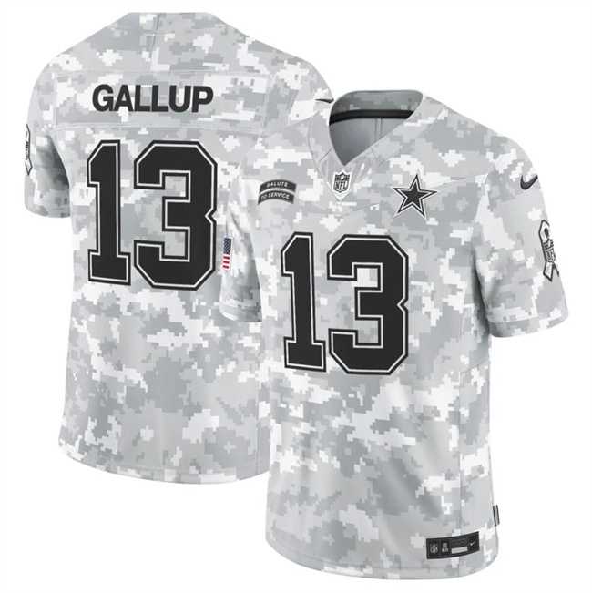 Men%27s Dallas Cowboys #13 Michael Gallup 2024 F.U.S.E Arctic Camo Salute To Service Limited Stitched Jersey Dyin->dallas cowboys->NFL Jersey